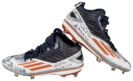 2016 Carlos Correa Game Used, Signed & Inscribed Custom Adidas Cleats (JT Sports & JSA)